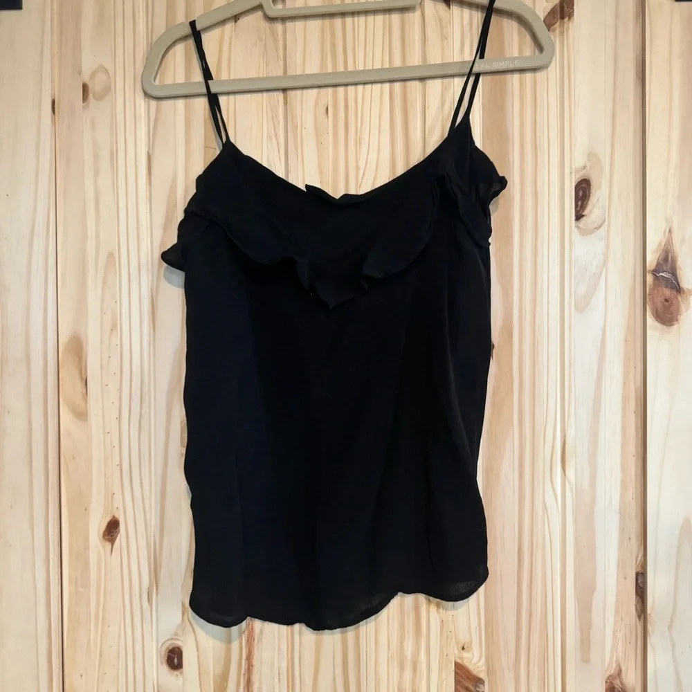 Black Ruffle Cami Top size Medium - Picture 7 of 9
